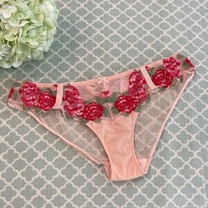 Vintage Victoria’s Secret Very Sexy Rose Embroidered Rhinestone Cheekini L